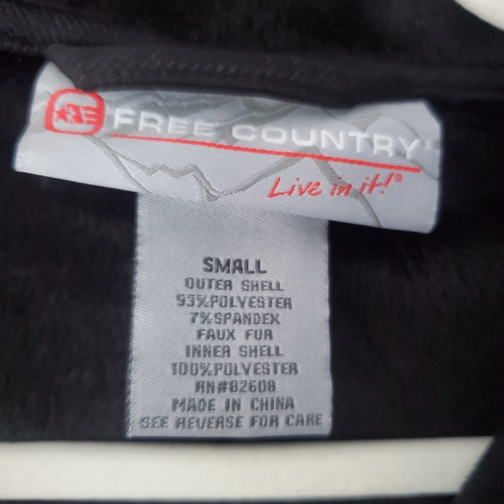 Free Country Woman's Black Plaid Hooded Trench Coat With Faux Fur Lining Sz S - Picture 10 of 16